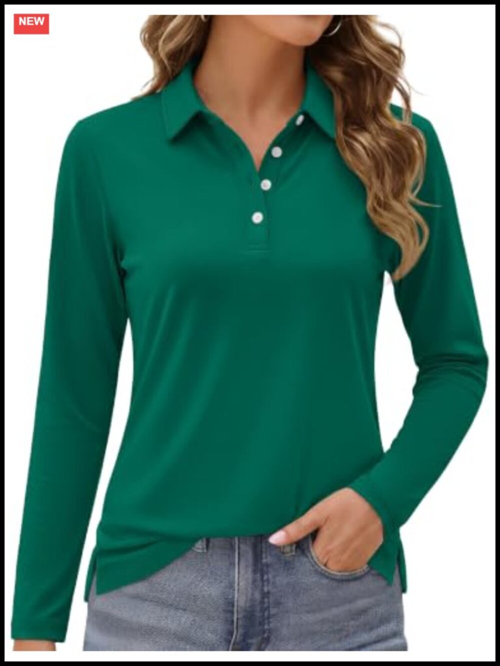 Long Sleeve Polo Shirts for Women Golf Tops with Collar UPF 50+ Quick Dry 89%